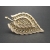 Vintage Gold Filigree and Cream White Enamel Leaf Brooch Lapel Pin Mid Century