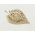 Vintage Gold Filigree and Cream White Enamel Leaf Brooch Lapel Pin Mid Century