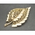 Vintage Gold Filigree and Cream White Enamel Leaf Brooch Lapel Pin Mid Century