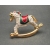 Vintage Signed Roman Rocking Horse Brooch Clear Pave Rhinestones Red and Green Enamel and Gold Sweater Pin Lapel Pin Christmas Enamel and rhinestone rocking horse brooch Christmas pin