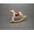 Enamel and rhinestone rocking horse brooch Christmas pin