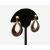 Vintage Enamel Teardrop Hoop Clip on Earrings Tear Drop Shaped Purple Navy Brown