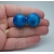 Vintage Blue Ceramic Clip on Earring 3/4 inch diameter domed button earrings