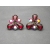 Vintage Signed Weiss Deep Red Clip on Earrings with AB Crystals