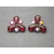 Vintage Signed Weiss Deep Red AB Crystals Clip on Earrings