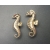Vintage Seahorse Scatter Pins Gold Tone Set of Two Seahorse Brooches with Red Rhinestone Eyes Sea Creature Lapel Pin for Men Women Vintage Seahorse Scatter Pins Gold Tone Set of Two Seahorse Brooches