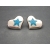 Vintage Trifari Silver Heart Earrings with Turquoise Star Inlay Clip on Earrings