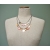 Vintage Red and Peach Mother of Pearl Medallion Silver and Gold Double Strand