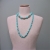 Vintage Set of Two Chunky Aqua Turquoise Blue & Silver Beaded Layering Necklaces