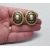 Vintage Burberrys of London Navy and Gold Clip On Earrings with Pearl Cabochon