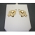 Vintage Signed Swarovski Swan Gold Heart and Cupid's Arrow Clip on Earrings