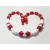 Vintage Chunky Red and White Plastic Bead Necklace with Hidden Screw Clasp 20 in