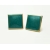 Vintage Square Green Enamel Swirl Clip on Earrings Lightweight