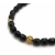 Vintage Black and Gold Beaded Bracelet 7 1/2 inch for Women or Men