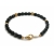 Vintage Black and Gold Beaded Bracelet 7 1/2 inch for Women or Men Unisex