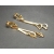 Vintage geometric long gold dangle clip on earrings