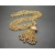 Vintage Gold Tone Ball Tassel Pendant Necklace Long 24 inch Double Strand Chain