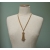 Vintage Gold Tone Ball Tassel Pendant Necklace Long 24 inch Double Strand Chain
