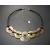 Brutalist Mixed Metal Disc Necklace by Kole Design Adjustable 16 17 18 19 inch