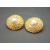 Vintage Pearl and Gold Basketweave Textured Clip on Earrings  7/8 inch Round