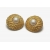 Vintage Pearl and Gold Basketweave Textured Clip on Earrings  7/8 inch Round