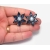 Vintage Sapphire and Aquamarine Blue Crystal Star Clip on Earrings