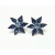 Vintage sapphire and aquamarine blue crystal star clip on earrings