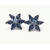 Vintage Sapphire and Aquamarine Blue Crystal Star Clip on Earrings