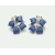 Vintage Blue Thermoset Floral Clip on Earrings Blue and Silver Flowers