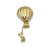 Vintage Signed AJC Hot Air Balloon Brooch  Gold Tone Funny Whimsical Jewelry Lapel Pin  Catching Falling Hanging by a Rope Man Woman Couple Vintage Signed AJC Hot Air Balloon Brooch Gold Tone Funny Whimsical