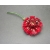 Vintage 1960s signed Sandor Red Enamel Floral Brooch or Lapel Pin