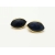 Vintage Trifari Deep Navy Midnight Blue Enamel Clip on Earrings Almond Shaped