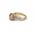 Vintage Women's Champagne Crystal Gold Tone Ring with Silver Accents  Size 6 3/4