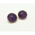 Vintage Signed Coro Purple Clip on Earrings Nugget Shaped Round Button Earrings