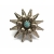 Vintage Silver Tone Filigree Starburst Brooch with Faux Turquoise Stone
