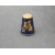 Vintage Austrian Gold and Navy Blue Enamel Thimble with Decoupage Floral Design