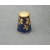 Vintage Austrian Gold and Navy Blue Enamel Thimble with Decoupage Floral Design