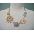 Vintage Floral Necklace Gold Tone Floral Theme Enamel Flower Blue Yellow