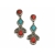 Silver Dangle Earrings with Faux Turquoise & Carnelian Stones Southwestern