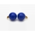 Vintage 1/2" Cobalt Blue Clip on Earrings Round Ball Button Earrings