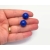 Vintage 1/2" Cobalt Blue Clip on Earrings Round Ball Button Earrings
