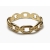 Vintage Gold Chain Link Bangle Bracelet US Size 7 Inch Hinged Bangle Clamper