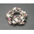 Vintage Silver Tone Pink and Green AB Rhinestone Brooch