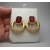 Vintage Swarovski Swan Signed Pave Crystal Ruby Garnet Clip on Earrings