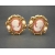 Vintage Kenneth Jay Lane KJL for Avon Cameo Clip on Earrings Big Large Gold Cameo Faux Pearls & Clear Rhinestones 1 1/2 inch diameter Vintage Kenneth Jay Lane KJL for Avon Cameo Clip on Earrings
