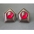 Vintage Signed Yves Saint Laurent Clip on Earrings Big Gunmetal Red Gripoix YSL