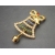 Vintage Rhinestone Jingle Bell Christmas Brooch Gold Tone Lapel Pin Unisex