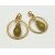 Vintage Clip on Drop Hoop Earrings Gold and Chartreuse Yellow Moss Green