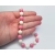 Vintage Pink and White Beaded Necklace 18 inch  9mm Acrylic Plastic Beads