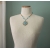 Vintage Shades of Blue Moonglow Big Statement Pendant Necklace